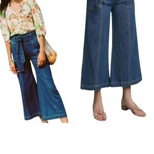 Pilcro and the Letter Press Ultra High Rise Crop Flare Wide Leg Jeans